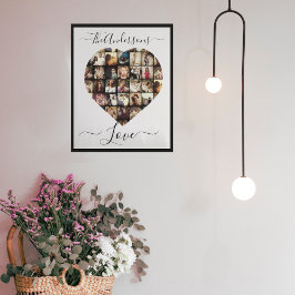 Gepersonaliseerd hart Fotocollage sjabloon Canvas Afdruk