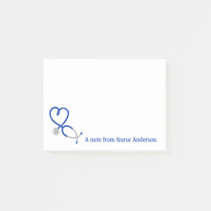 Gepersonaliseerd hart gevormd stothscoop verpleegk post-it® notes