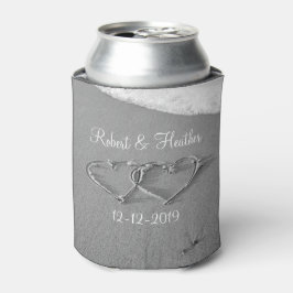 Gepersonaliseerd hart in koelboxxen voor de zandbr blikjeskoeler
