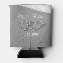 Gepersonaliseerd hart in koelboxxen voor de zandbr blikjeskoeler