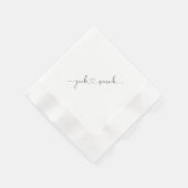 Gepersonaliseerd hart Lettertype Paar Namen Bruilo Servet (Hoek)