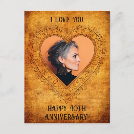 Gepersonaliseerd hart Lijst Briefkaart (Voorkant)