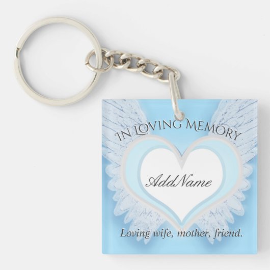 Gepersonaliseerd hart Memorial Sleutelhanger (Voorkant)