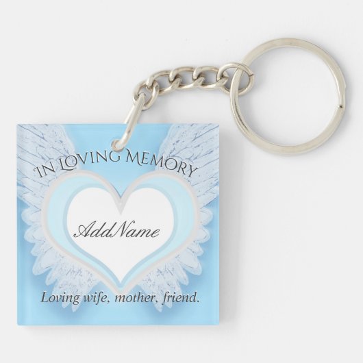 Gepersonaliseerd hart Memorial Sleutelhanger (Achterkant)