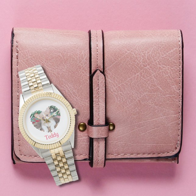 Gepersonaliseerd Hart met Paw Prints & Foto Horloge (Creator heeft geüpload)