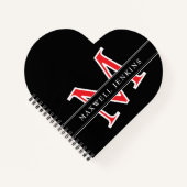 Gepersonaliseerd Hart Notitieboek met Monogram & N (Voorkant)