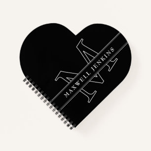 Gepersonaliseerd Hart Notitieboek met Monogram & N