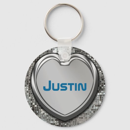 Gepersonaliseerd hart op Sleutelhanger van sequins (Voorkant)