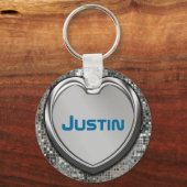 Gepersonaliseerd hart op Sleutelhanger van sequins (Voorkant)