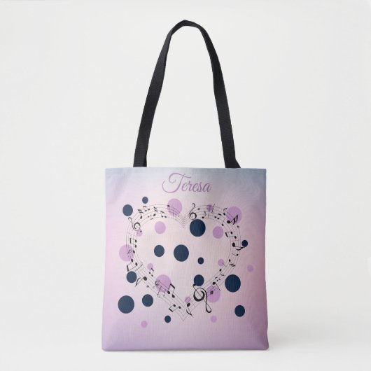 Gepersonaliseerd hart van de canvas tas van de Muz (Voorkant)