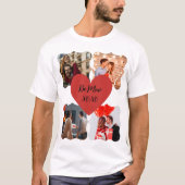 Gepersonaliseerd hart van de Valentijnsdag 4 colla T-shirt (Voorkant)