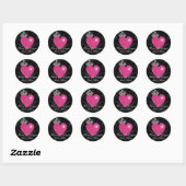 Gepersonaliseerd hart van een Clogger Paarse hart Ronde Sticker (Vel)