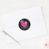 Gepersonaliseerd hart van een Clogger Paarse hart Ronde Sticker (Envelop)