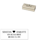 Gepersonaliseerd hartdetail rubberstempel (Gestempeld)