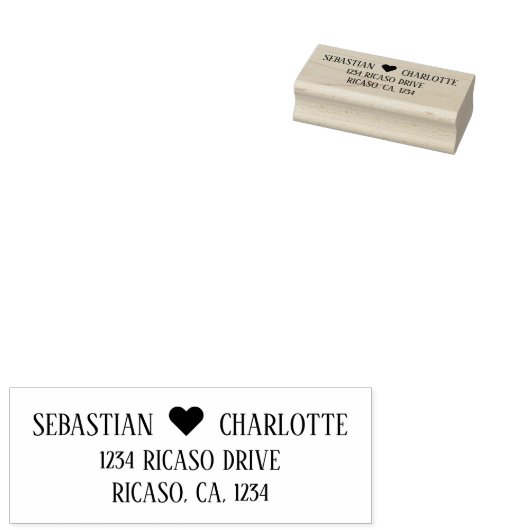 Gepersonaliseerd hartdetail rubberstempel (Gestempeld)