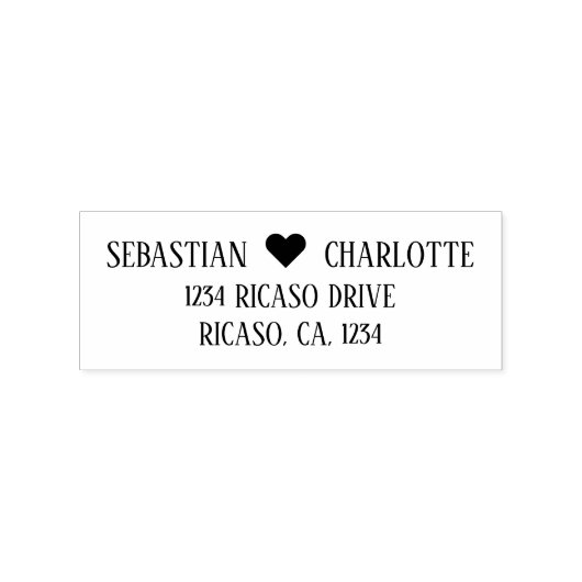 Gepersonaliseerd hartdetail rubberstempel (Afrduk)