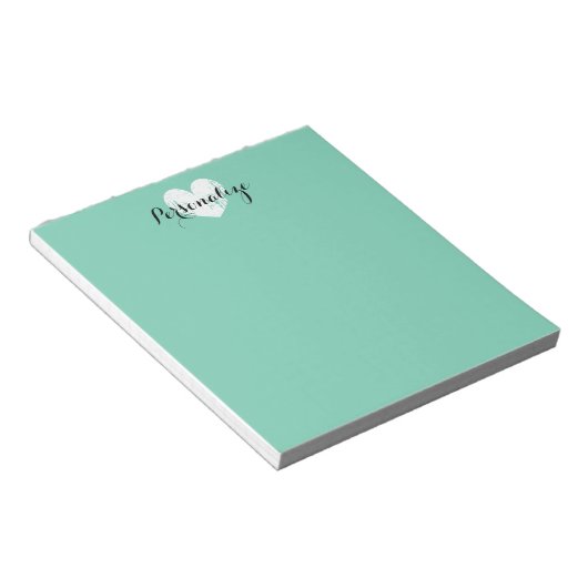 Gepersonaliseerd -hartengroen notitieblok (Schuin)