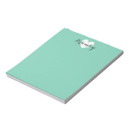 Gepersonaliseerd -hartengroen notitieblok (Linkerzijde)