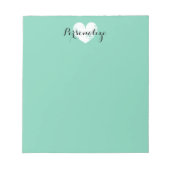 Gepersonaliseerd -hartengroen notitieblok (Voorkant)