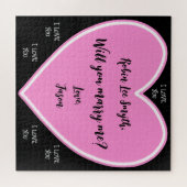 Gepersonaliseerd hartvoorstel Jigzaag Puzzle Legpuzzel (Horizontaal)