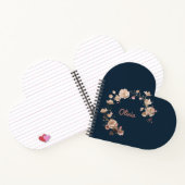 Gepersonaliseerd hartvormig bloemenspiraal Notitie Notitieboek (Binnen)