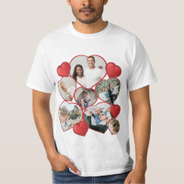 Gepersonaliseerd hartvormig fotocollage T-Shirt