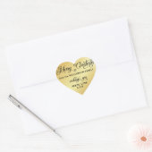 Gepersonaliseerd hartvormig gouden Kerst sticker (Envelop)