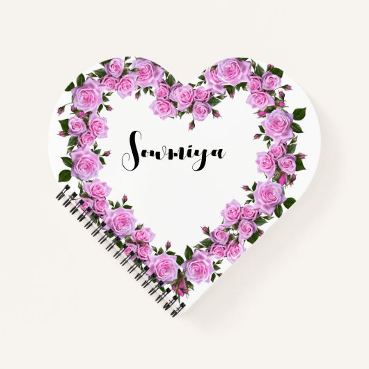 Gepersonaliseerd hartvormig notitieboek (Voorkant)