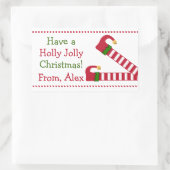 Gepersonaliseerd hebben een Holly Jolly Kerstmis Rechthoekige Sticker (Tas)