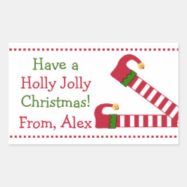 Gepersonaliseerd hebben een Holly Jolly Kerstmis Rechthoekige Sticker
