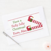 Gepersonaliseerd hebben een Holly Jolly Kerstmis Rechthoekige Sticker (Envelop)