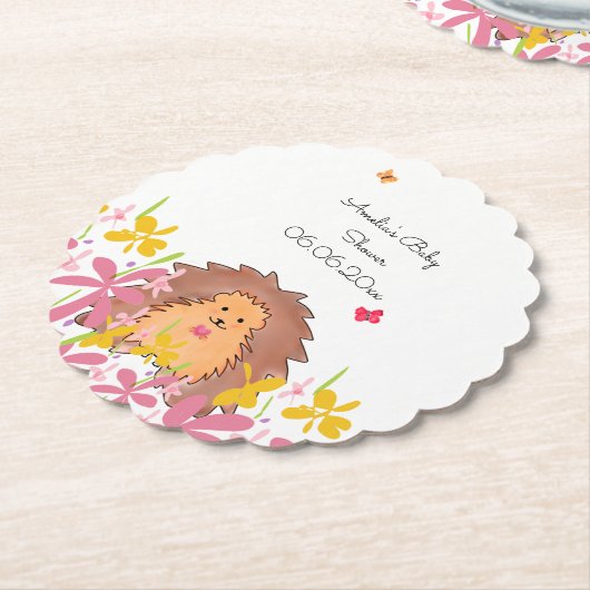 Gepersonaliseerd Hedgehog Baby shower Kartonnen Onderzetters (Gekanteld)