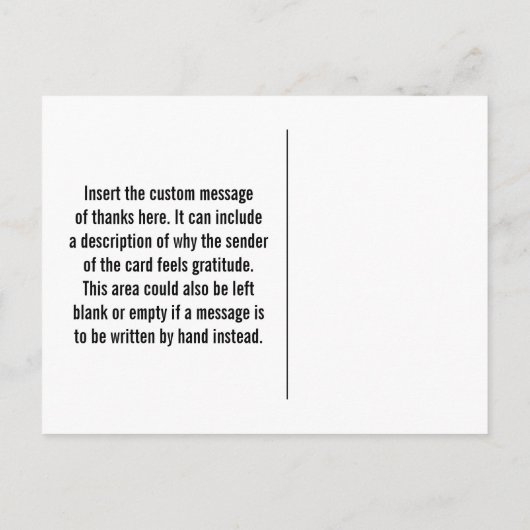 Gepersonaliseerd "HEEL ERG BEDANKT!" Briefkaart (Achterkant)