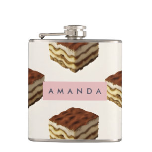 Gepersonaliseerd heerlijk tiramisu dessertpatroon heupfles