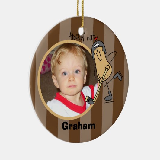 Gepersonaliseerd hekkensluiter Nut Foto Ornament (Rechts)