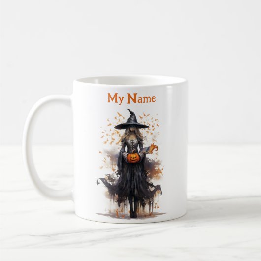 Gepersonaliseerd hekserij: Halloween heksenbeker Koffiemok (Links)