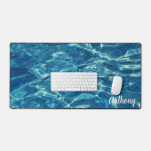 Gepersonaliseerd helder blauw water bureaumat (Keyboard & Muis)