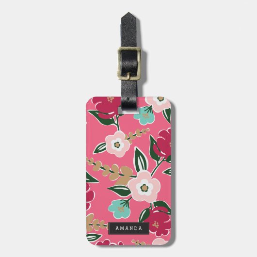 Gepersonaliseerd | Helderbloemen Bagagelabel (Voorkant verticaal)