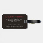 Gepersonaliseerd helderrood zwart geruit patroon bagagelabel (Achterkant horizontaal)