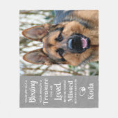 Gepersonaliseerd herdenkingsgedicht van Dog Pet Fleece Deken (Voorkant)
