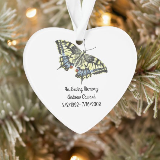 Gepersonaliseerd herdenkingsornament Butterfly Ornament (Boom)