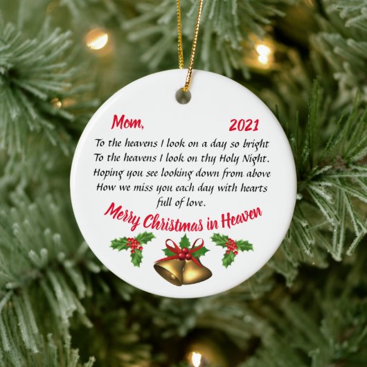 Gepersonaliseerd herdenkingsornament keramisch ornament (Boom)