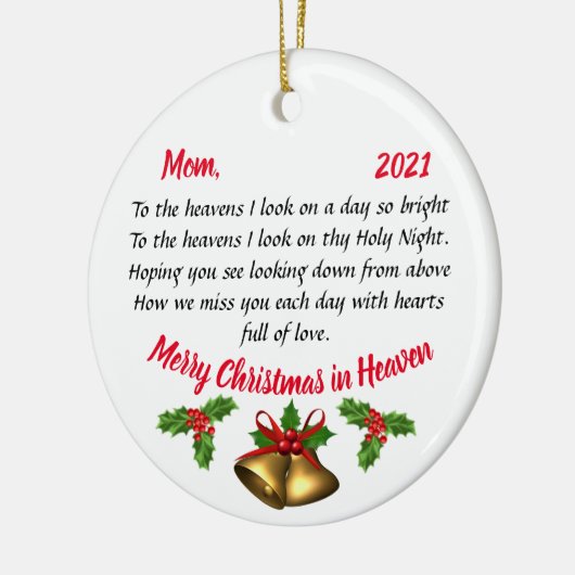 Gepersonaliseerd herdenkingsornament keramisch ornament (Links)