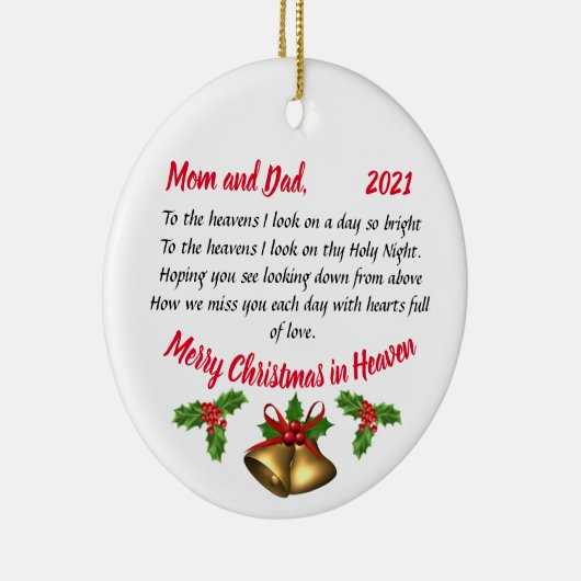 Gepersonaliseerd herdenkingsornament keramisch ornament (Rechts)