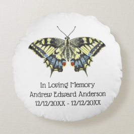 Gepersonaliseerd herdenkingsverlies van Butterfly  Rond Kussen