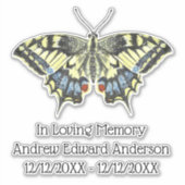 Gepersonaliseerd herdenkingsverlies van Butterfly  Sticker (Voorkant)