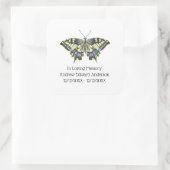 Gepersonaliseerd herdenkingsverlies van Butterfly Vierkante Sticker (Tas)