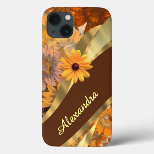 Gepersonaliseerd  herfst gekleurd bloemmotief Case-Mate iPhone case (Achterkant)