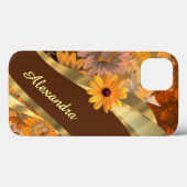 Gepersonaliseerd  herfst gekleurd bloemmotief Case-Mate iPhone case (Achterkant (horizontaal))