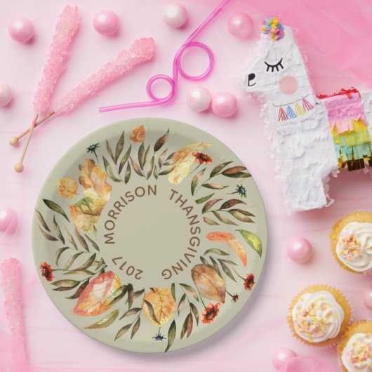 Gepersonaliseerd herfst laat Bord van groot papier (Feest)